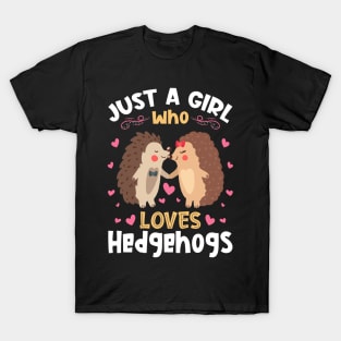 Just a Girl who Loves Hedgehogs Gift T-Shirt